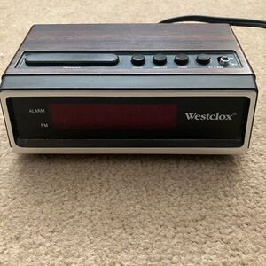 Westclox Black and Brown Retro Alarm Clock